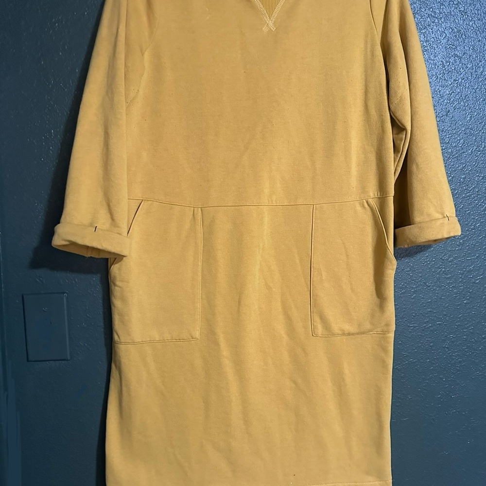Boden Hannah Sweatshirt Dress US 8 Mustard Yellow Tuscan Sun